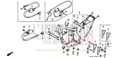 FRAME BODY/IGNITION COIL (2) CR125RJ de 1988